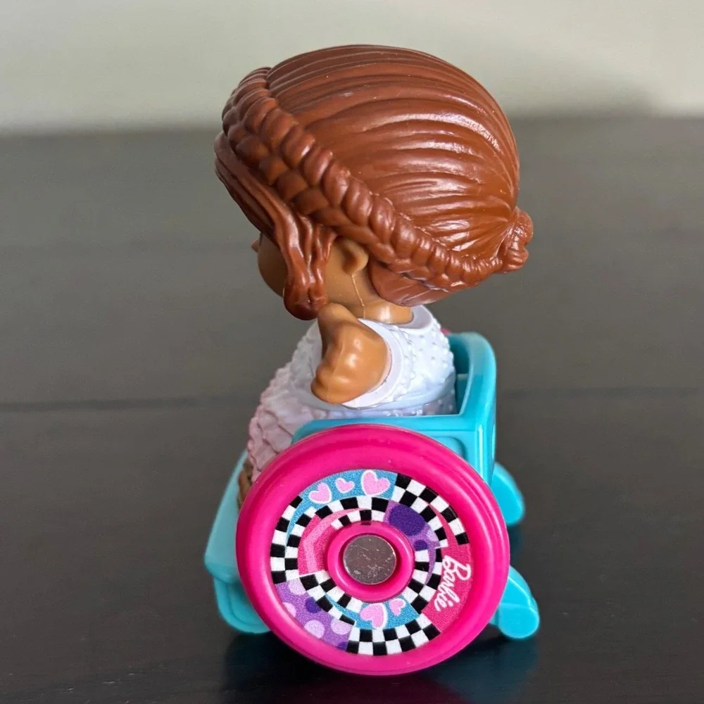 Fisher-Price Little People Barbie Wheelchair Figure Braided Hair Pink Teal‎ 2022